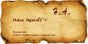 Huba Agenór névjegykártya